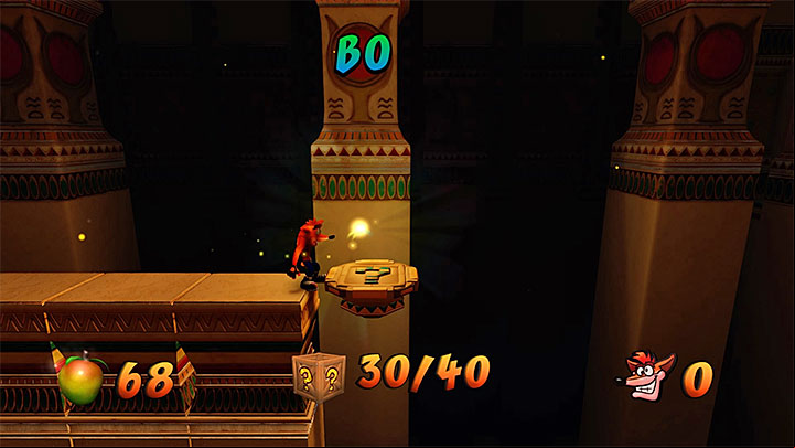 Right past one of the checkpoints, you will encounter a plate with question mark shown in screenshot 1 - Bug Lite | Crash Bandicoot 3 | Levels - Crash Bandicoot 3 - Future location - Crash Bandicoot N. Sane Trilogy Game Guide