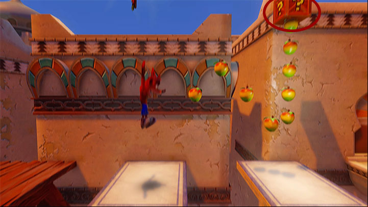 Head right and eliminate one more opponent on the flying carpet - Hang Em High | Crash Bandicoot 3 | Levels - Crash Bandicoot 3 - Arabic location - Crash Bandicoot N. Sane Trilogy Game Guide