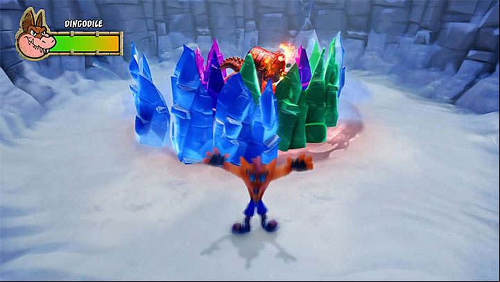 You can use to your advantage the fact that Dingodile smashes the crystals - Pentas Revenge | Crash Bandicoot 3 Trophy Guide - Crash Bandicoot 3: Warped - Crash Bandicoot N. Sane Trilogy Game Guide