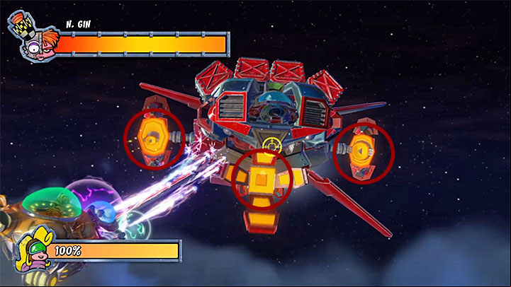 In the second phase, you will have to deprive the mech of as many as seven energy health, where each point corresponds to a single element of the mech - Mech Wrecked, Again! | Crash Bandicoot 3 Trophy Guide - Crash Bandicoot 3: Warped - Crash Bandicoot N. Sane Trilogy Game Guide