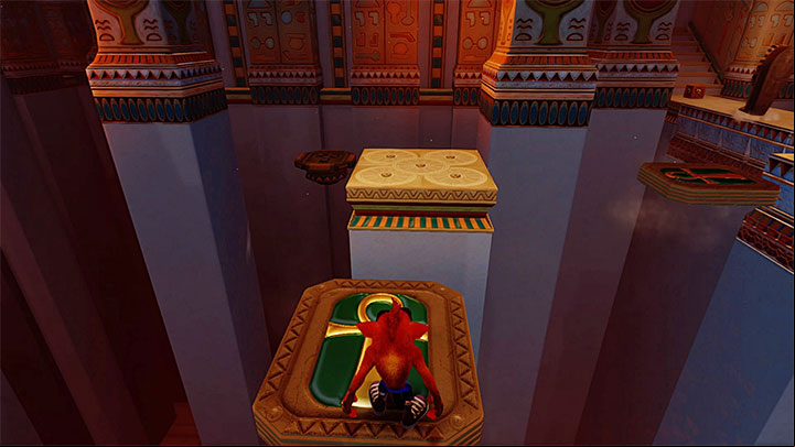 The ride ends on the ledge with spikes - Sphynxinator | Crash Bandicoot 3 | Levels - Crash Bandicoot 3 - Egyptian location - Crash Bandicoot N. Sane Trilogy Game Guide