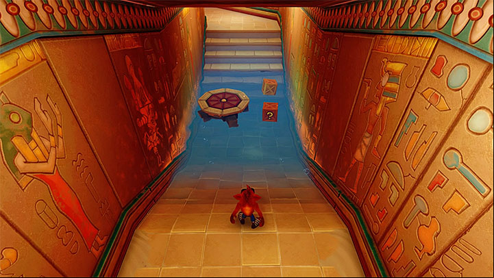 Eliminate the first beetle (or jump over it) and reach the rotary mechanism - Tomb Wader | Crash Bandicoot 3 | Levels - Crash Bandicoot 3 - Egyptian location - Crash Bandicoot N. Sane Trilogy Game Guide