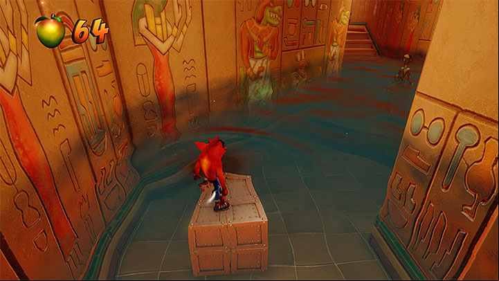 Smash crates in the area that is being flooded and move on - Tomb Wader | Crash Bandicoot 3 | Levels - Crash Bandicoot 3 - Egyptian location - Crash Bandicoot N. Sane Trilogy Game Guide