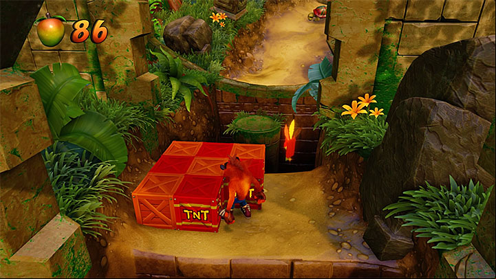 While in the jungle, you must watch out in places with TNT chests - an unwise attack might detonate them too early - Rolling Stones | N. Sanity Island | Levels - Crash Bandicoot - N. Sanity Island - Crash Bandicoot N. Sane Trilogy Game Guide
