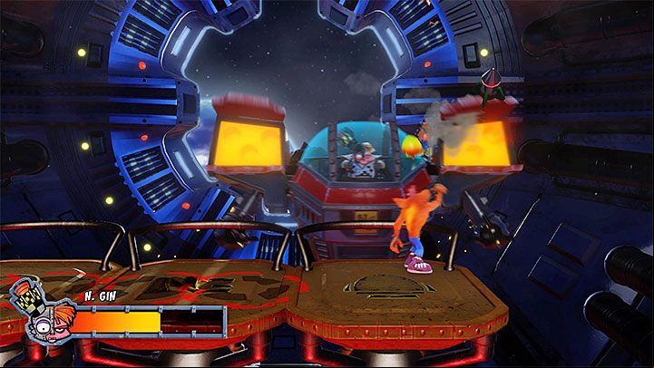 In the second phase of the fight, Nitrus Gin relies on rocket attacks but they are easy to dodge - Mech Wrecked | Crash Bandicoot 2 Trophy Guide - Crash Bandicoot 2: Cortex Strikes Back - Crash Bandicoot N. Sane Trilogy Game Guide