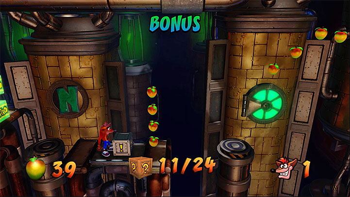 When you are on your way you can take a look at the hole presented in the picture 1 - Piston It Away | Crash Bandicoot 2 | Levels - Crash Bandicoot 2 - High-Tech Warp Room - Crash Bandicoot N. Sane Trilogy Game Guide