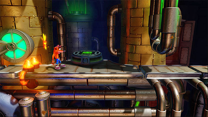 4 - Piston It Away | Crash Bandicoot 2 | Levels - Crash Bandicoot 2 - High-Tech Warp Room - Crash Bandicoot N. Sane Trilogy Game Guide