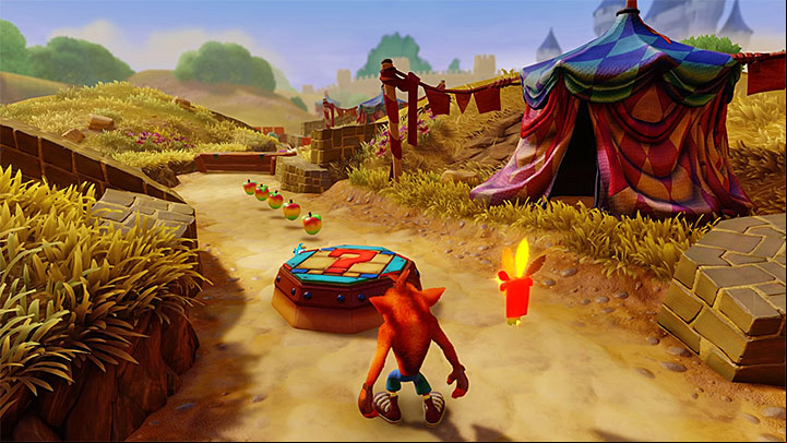 Soon, you encounter your first toad - Toad Village | Crash Bandicoot 3 | Levels - Crash Bandicoot 3 - Medieval location - Crash Bandicoot N. Sane Trilogy Game Guide