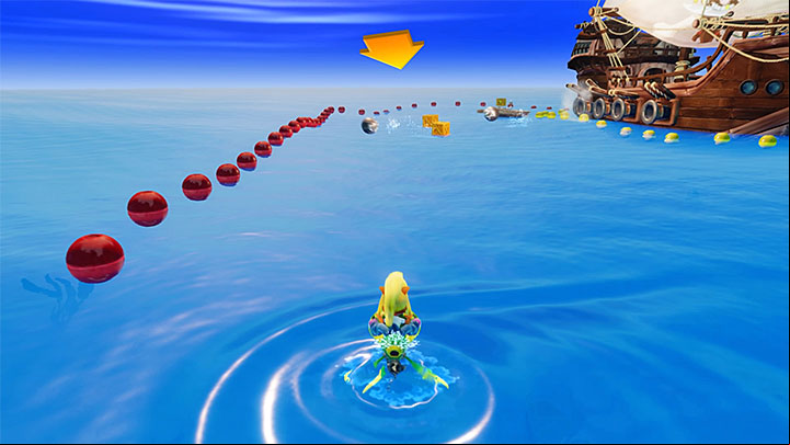 When you start the level you can spend a moment in the starting location and the ramps nearby to learn the basic controls (performing tricks in the air isnt rewarded) - Makin Waves | Crash Bandicoot 3 | Levels - Crash Bandicoot 3 - Medieval location - Crash Bandicoot N. Sane Trilogy Game Guide