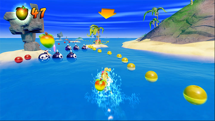Unlock a checkpoint and when you turn right you must start avoiding bombs - Makin Waves | Crash Bandicoot 3 | Levels - Crash Bandicoot 3 - Medieval location - Crash Bandicoot N. Sane Trilogy Game Guide