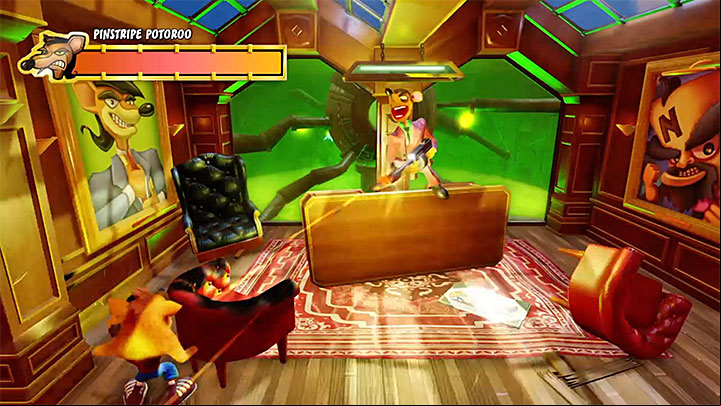 Dont leave your cover - Pinstripe Potoroo | Boss Fights in Crash Bandicoot - Crash Bandicoot - Crash Bandicoot N. Sane Trilogy Game Guide