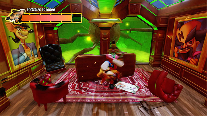 Dont move from behind the cover until the time is right - Pinstripe Potoroo | Boss Fights in Crash Bandicoot - Crash Bandicoot - Crash Bandicoot N. Sane Trilogy Game Guide