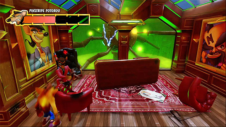 Later in the fight Pinstripe Potoroo will stop running across the level, but weakening him will become even simpler - Pinstripe Potoroo | Boss Fights in Crash Bandicoot - Crash Bandicoot - Crash Bandicoot N. Sane Trilogy Game Guide