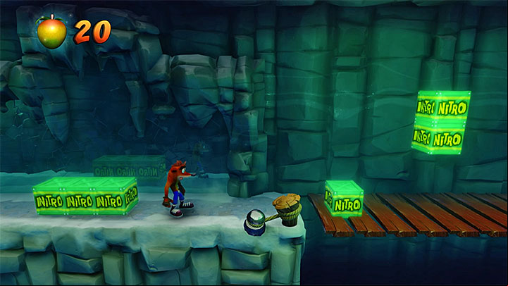 In one of the next locations, jump carefully over the two green crates - Snow Biz | Crash Bandicoot 2 | Levels - Crash Bandicoot 2 - Ice Warp Room - Crash Bandicoot N. Sane Trilogy Game Guide