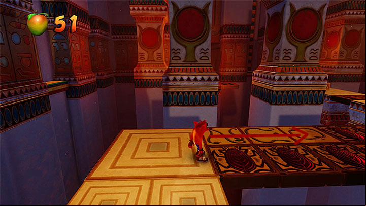 Take a slide to eliminate the first cobra and head towards the tomb entrance - Tomb Time | Crash Bandicoot 3 | Levels - Crash Bandicoot 3 - Arabic location - Crash Bandicoot N. Sane Trilogy Game Guide