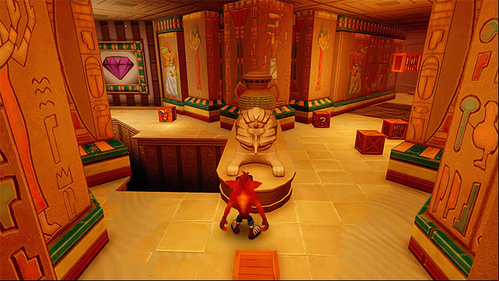 You will approach the fork shown in the above screenshot - Tomb Time | Crash Bandicoot 3 | Levels - Crash Bandicoot 3 - Arabic location - Crash Bandicoot N. Sane Trilogy Game Guide