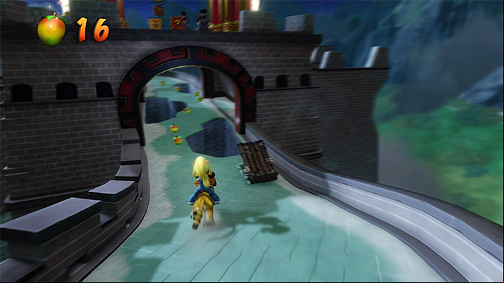 Just like in Orient Express, in several situations, you will have the opportunity to use a ramp, occurring as a result of one of the opponents hiding behind the planks - Midnight Run | Crash Bandicoot 3 | Levels - Crash Bandicoot 3 - Arabic location - Crash Bandicoot N. Sane Trilogy Game Guide