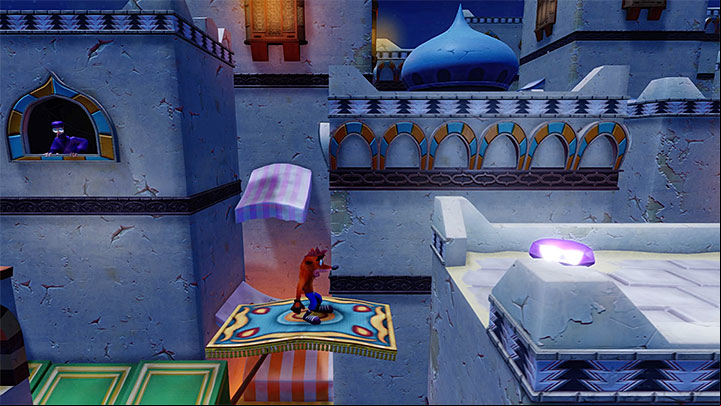 When you return from the bonus round you must move forward - High Time | Crash Bandicoot 3 | Levels - Crash Bandicoot 3 - Oriental location - Crash Bandicoot N. Sane Trilogy Game Guide