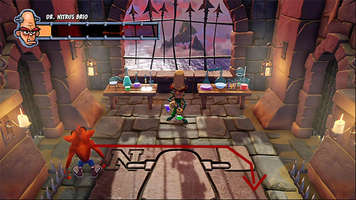 As for the purple potions, you must simply avoid them in the air and avoid the areas where they land and explode - Nitrus Broken | Crash Bandicoot Trophy Guide - Crash Bandicoot - Crash Bandicoot N. Sane Trilogy Game Guide