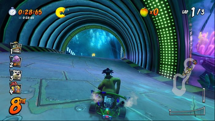 The letter T is in short cut, to the left of the skeleton, you have to go on the ground to obtain it - CTR Mode - Crash Team Racing in Crash Team Racing Nitro-Fueled - Game modes - Crash Team Racing Nitro-Fueled Guide