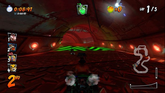 The R letter is in the gutter, catching it is not a problem - CTR Mode - Crash Team Racing in Crash Team Racing Nitro-Fueled - Game modes - Crash Team Racing Nitro-Fueled Guide