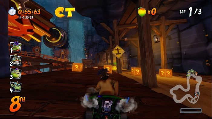 Immediately after the second turn there is a big ramp with dirt - CTR Mode - Crash Team Racing in Crash Team Racing Nitro-Fueled - Game modes - Crash Team Racing Nitro-Fueled Guide