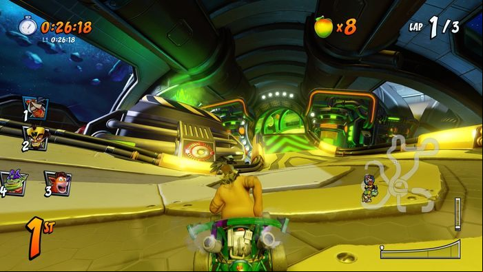 The letter T is in a age with the vacuum, aim in the middle and catch it in flight - CTR Mode - Crash Team Racing in Crash Team Racing Nitro-Fueled - Game modes - Crash Team Racing Nitro-Fueled Guide