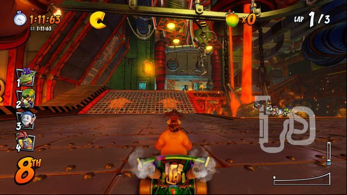 The letter C is located at the beginning of the route on a large ramp - CTR Mode - Crash Nitro Cart in Crash Team Racing Nitro-Fueled - Game modes - Crash Team Racing Nitro-Fueled Guide
