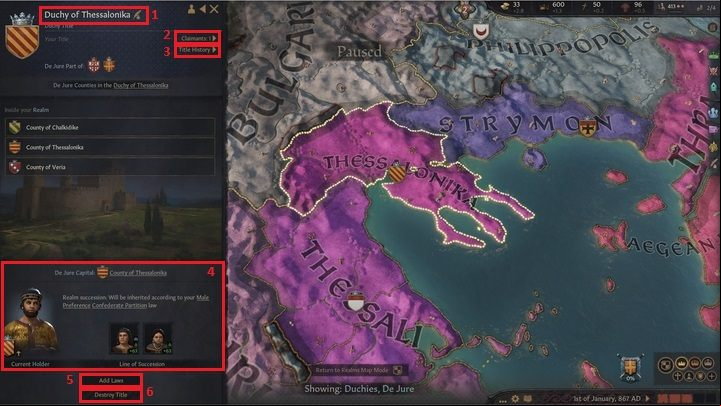 Each title is represented by a unique coat of arms - Crusader Kings 3: Titles - Kingdom management - Crusader Kings 3 Guide