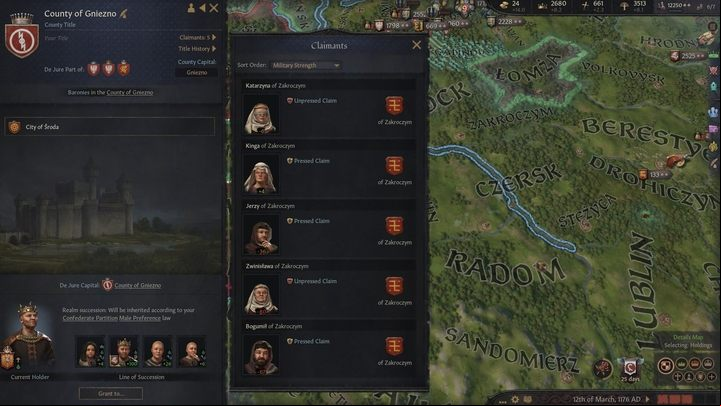 You can also view the claims in a given title's window - Crusader Kings 3: Titles - Kingdom management - Crusader Kings 3 Guide