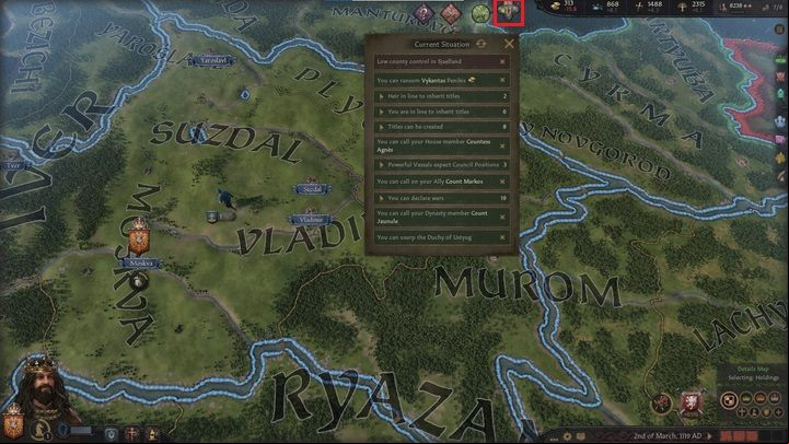The only exception to the above is the colored icon containing a number - Crusader Kings 3: Interface Guide - Basics - Crusader Kings 3 Guide
