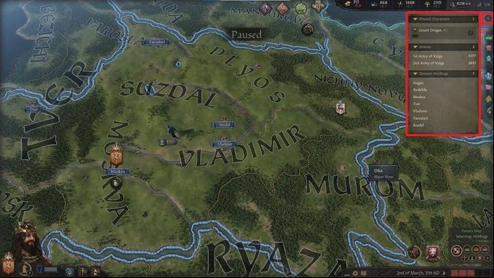 At the top, you will spot the inconspicuous outliner icon - Crusader Kings 3: Interface Guide - Basics - Crusader Kings 3 Guide
