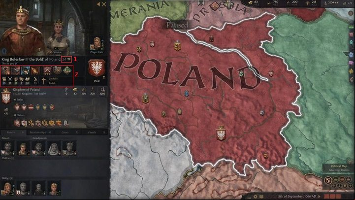 On the left you'll see the character preview window we've described in detail on the Interface page - Crusader Kings 3: First steps - Basics - Crusader Kings 3 Guide