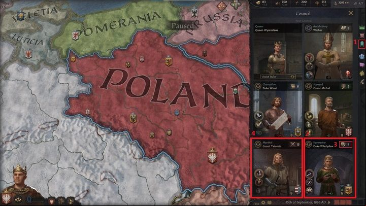 Another important matter requiring your attention is inspecting the Royal Council - Crusader Kings 3: First steps - Basics - Crusader Kings 3 Guide