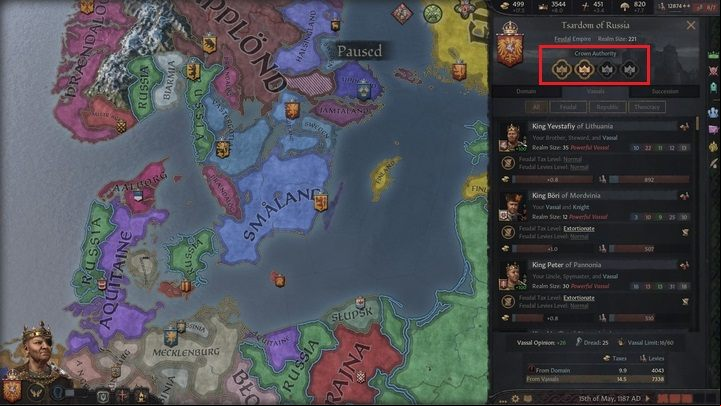 What you can do with your vassals and also their range of possibilities is determined by your Crown Authority level - Crusader Kings 3: Vassals - Kingdom management - Crusader Kings 3 Guide