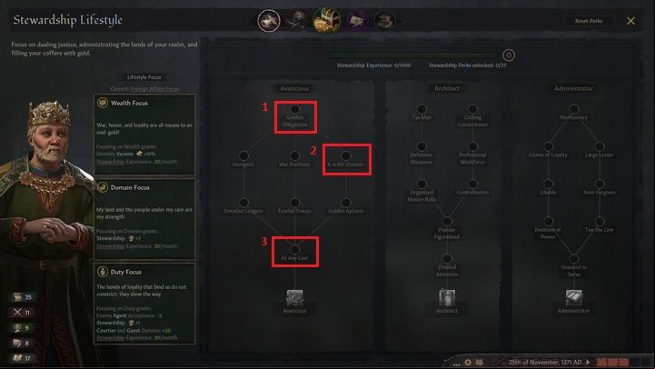 Another useful perk is Golden Obligations (1) from the Avaricious perk tree - Crusader Kings 3: Gold and buildings - Kingdom management - Crusader Kings 3 Guide