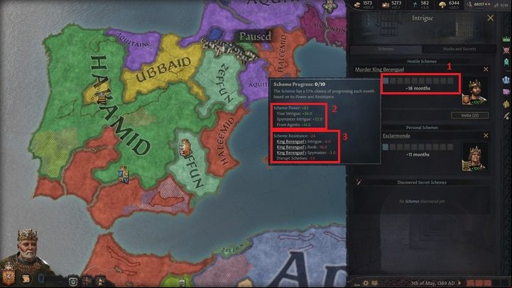 After that, the scheme will appear in the scheme window - Crusader Kings 3: Council and court - Kingdom management - Crusader Kings 3 Guide