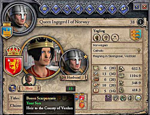 Thanks to the marriage with the queen of Norway, poor count may provide a crown of Scandinavian country to his son. - Succession - House - Crusader Kings II - Game Guide and Walkthrough