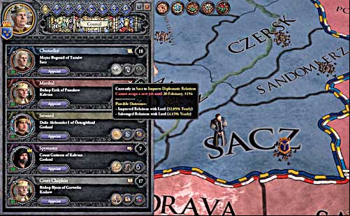 About where the problematic noble lives informs his crest (on the map and the profile). - Chancellor - Council - Crusader Kings II - Game Guide and Walkthrough