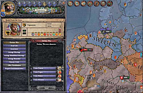 Although big part of empire belongs to the king of Sweden, he cant fight for the emperors crown. - King - Riding on a Top - Crusader Kings II - Game Guide and Walkthrough
