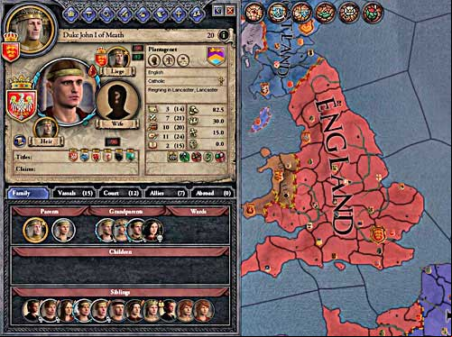 At the beginning, decrease number of descendants. - The Third Crusade - Official scenarios - Crusader Kings II - Game Guide and Walkthrough
