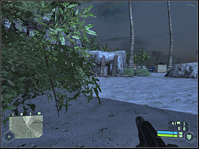 Move over to your left, so you wont have any problems finding the soldiers - Crysis: Mission 1, - part 2, walkthrough - Mission 1 - - Crysis Game Guide