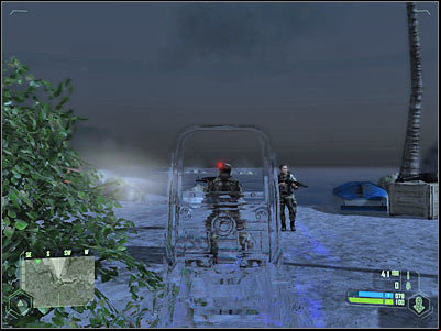 You may ignore the red flare, because you wont encounter any other hostile units in this area - Crysis: Mission 1, - part 2, walkthrough - Mission 1 - - Crysis Game Guide