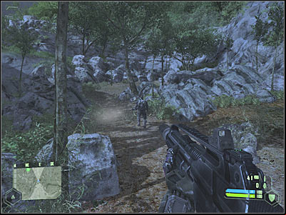 You will have to reach an upper ledge very soon - Crysis: Mission 1, - part 3, walkthrough - Mission 1 - - Crysis Game Guide