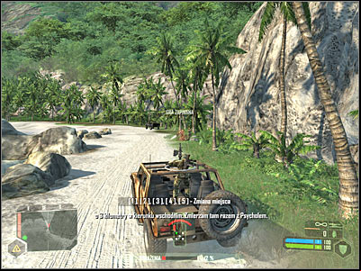 Head on to your left, because enemy soldiers are guarding a nearby beach (3 on the map) - Crysis: Mission 1, - part 5, walkthrough - Mission 1 - - Crysis Game Guide