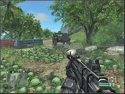 You will have to stop your vehicle after about 100 meters - Crysis: Mission 2, Recovery - part 2, walkthrough - Mission 2 - Recovery - Crysis Game Guide