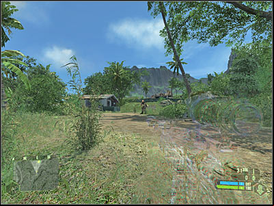 Theres a small hut to your left - Crysis: Mission 2, Recovery - part 3, walkthrough - Mission 2 - Recovery - Crysis Game Guide