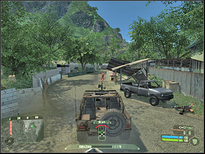 Now you should proceed to the town hall area (6 on the map), because thats where youll come across a new large group of enemy forces - Crysis: Mission 2, Recovery - part 5, walkthrough - Mission 2 - Recovery - Crysis Game Guide