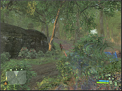 Keep heading north, but make sure that youre staying close to the eastern edge of the map - Crysis: Mission 2, Relic - part 4, walkthrough - Mission 3 - Relic - Crysis Game Guide