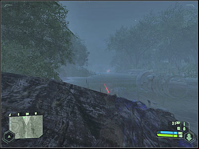 You should be moving near the western edge of this map, so you wont have any problems avoiding Korean soldiers - Crysis: Mission 2, Relic - part 7, walkthrough - Mission 3 - Relic - Crysis Game Guide